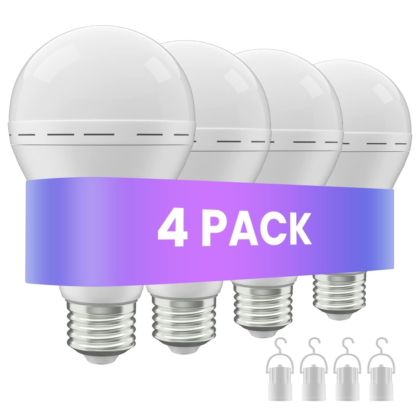 Emergency Rechargeable LED Light Bulbs 4pack