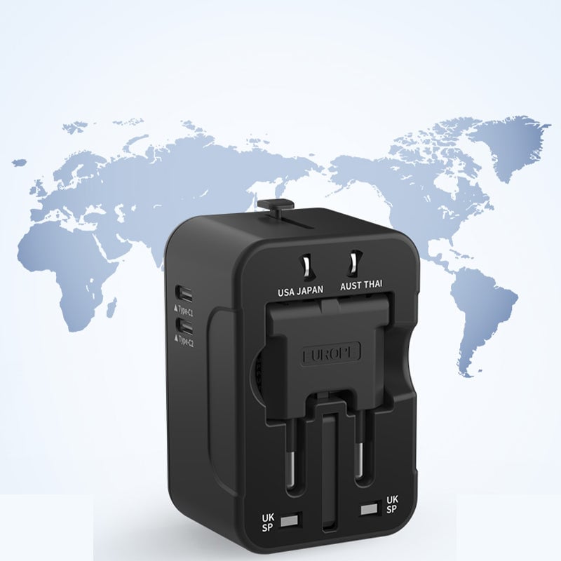 Universal Travel Adapter with Dual USB Ports