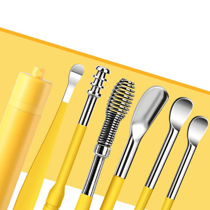 6 Counts Set Stainless Steel Spiral Ear Massage Cleaning Tool
