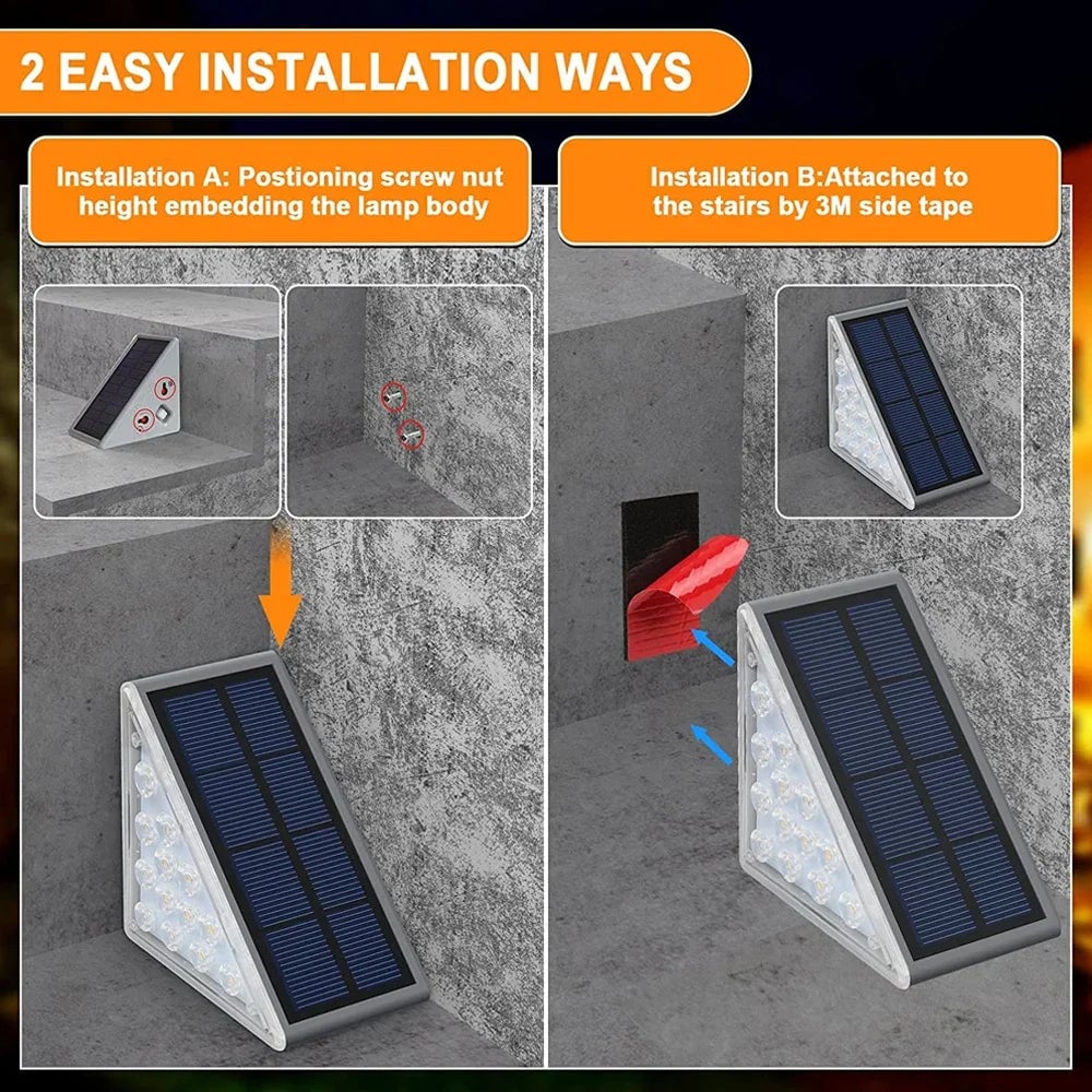 LED Solar Step Lights Waterproof Outdoor Stair Lights