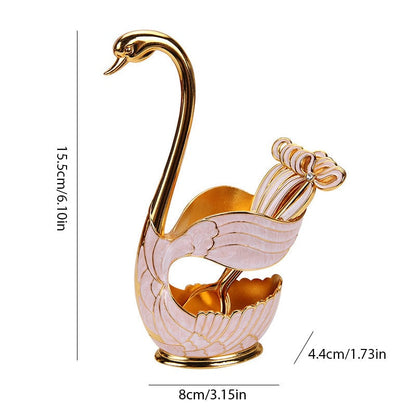 Home Decoration Swan Dessert Spoon/Fork Tableware Set