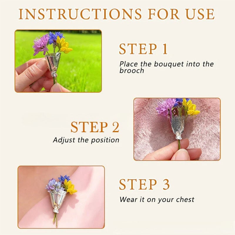 Wearable Flower Bouquet Clip Brooch