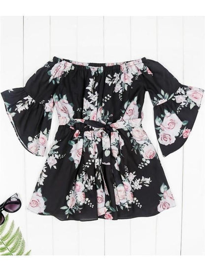 Floral Off Shoulder Mommy And Me Matching Dresses