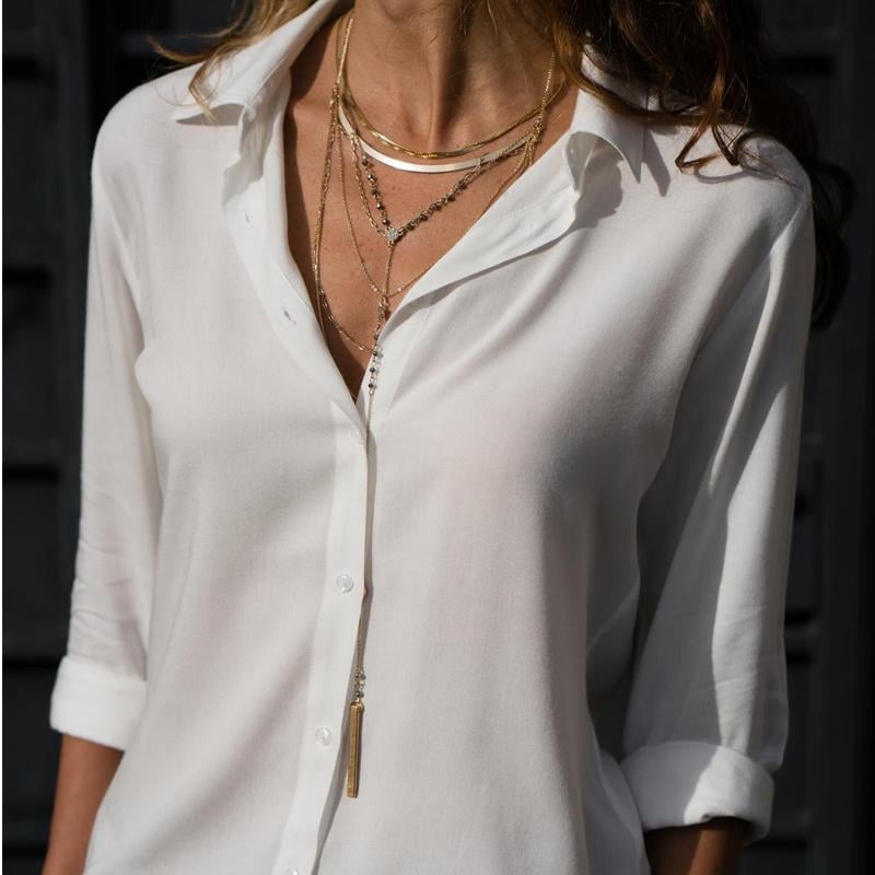 V-Neck Chiffon Shirt