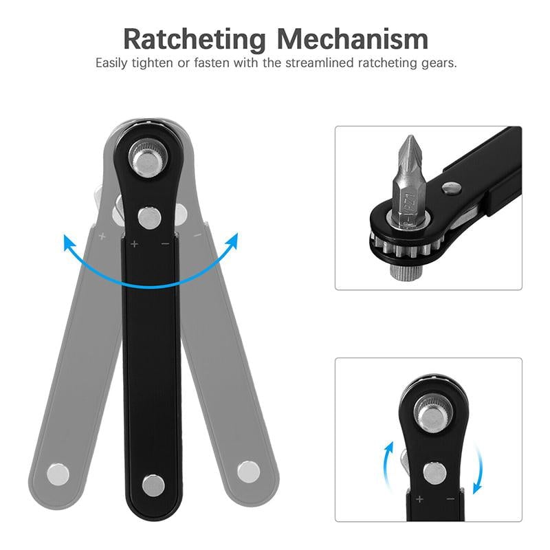 Mini Ratcheting Offset Screwdriver and Bit Set