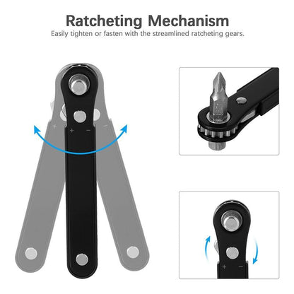 Mini Ratcheting Offset Screwdriver and Bit Set