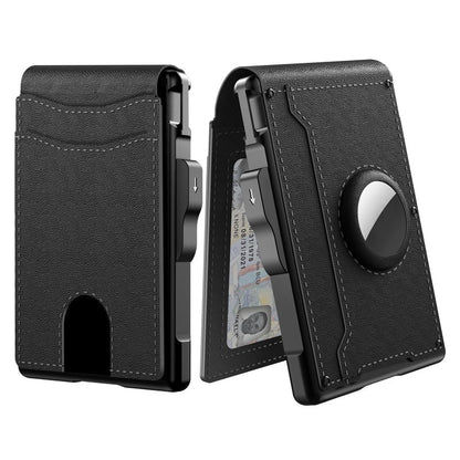 Men's Business Style Pu Leather Card Slots for AirTag
