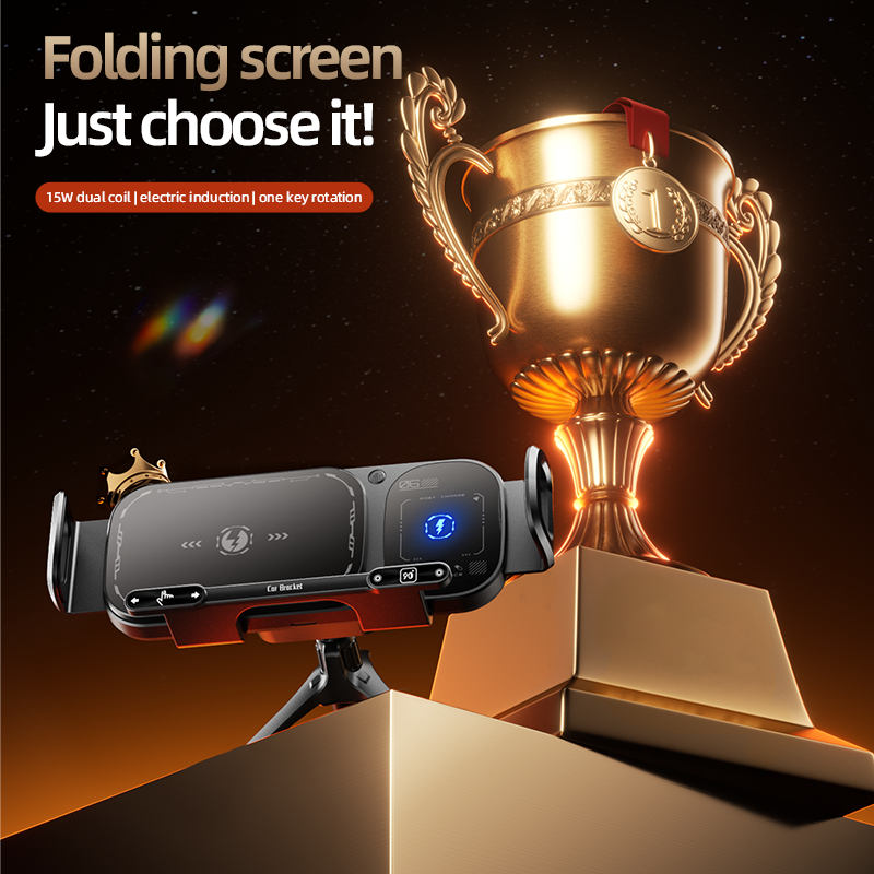 Sakerplus Wireless Charging Rotating Car Mount