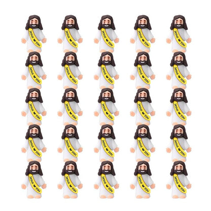 Mini Jesus Figurines With Jesus love You Slogan