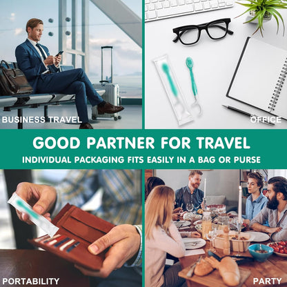 Mini cepillo de dientes 5 en 1 (pasta de dientes, hilo dental, palillo y raspador de lengua), set de viaje portátil