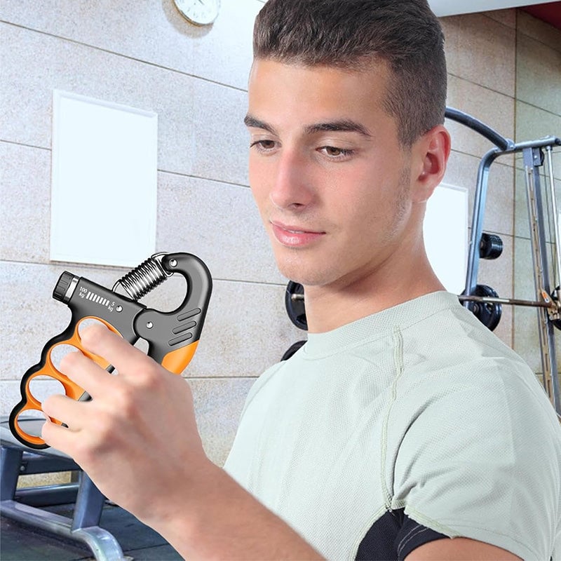 Adjustable electronic counting strength grip