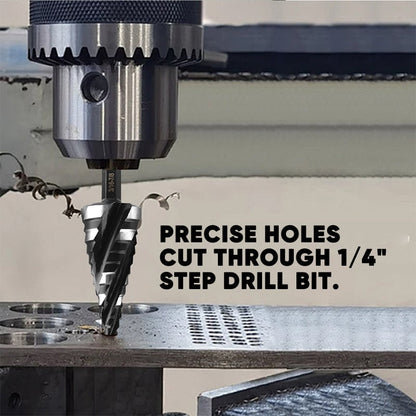 Four Spiral Flute Step Drill Bit Set