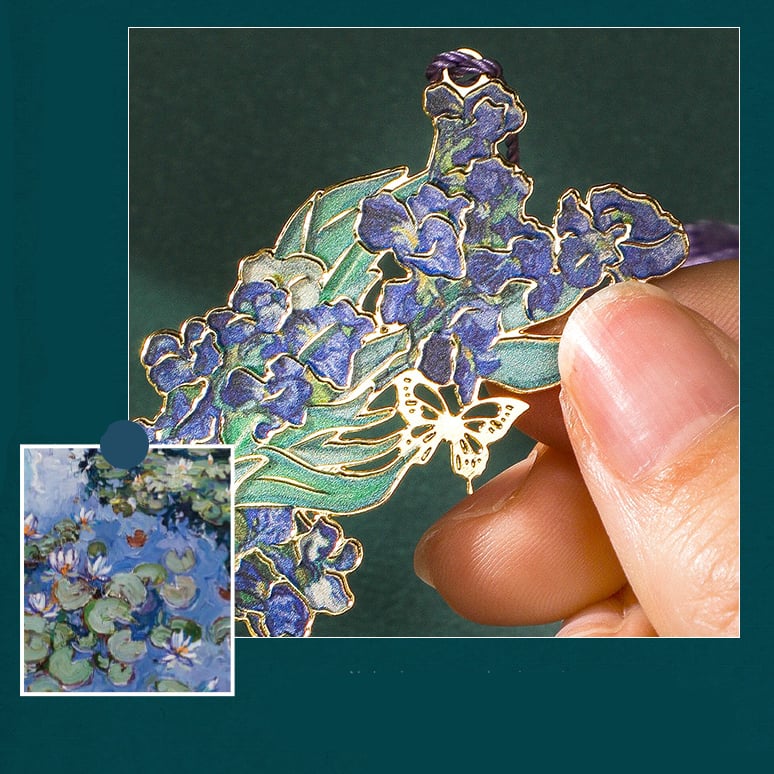 Retro oil painting hollow bookmark