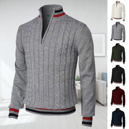 Color Block Turtleneck With Zip Closure