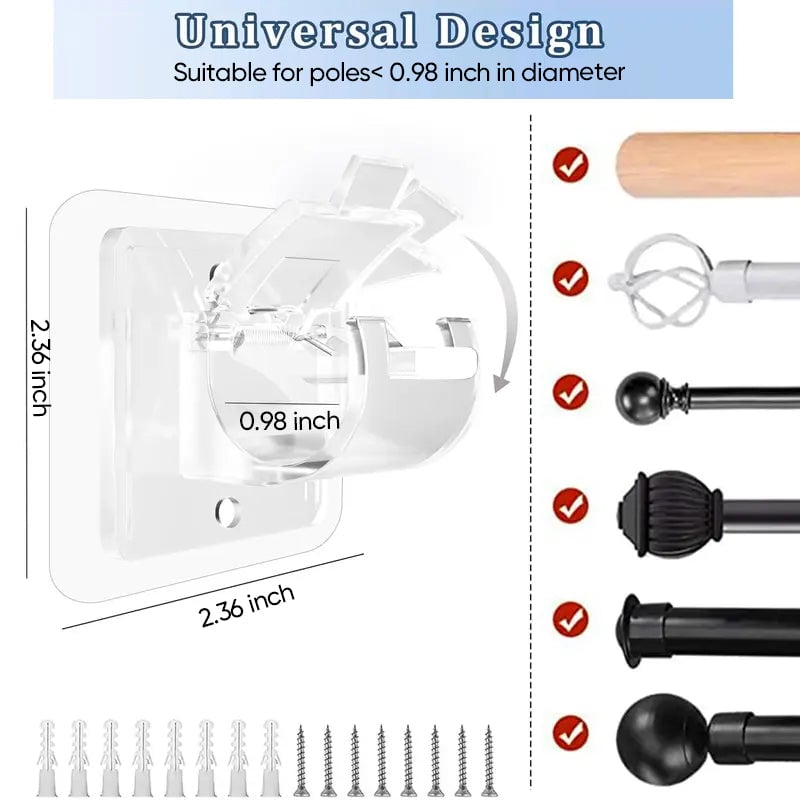 ✨2-Pack Curtain Rod Hooks