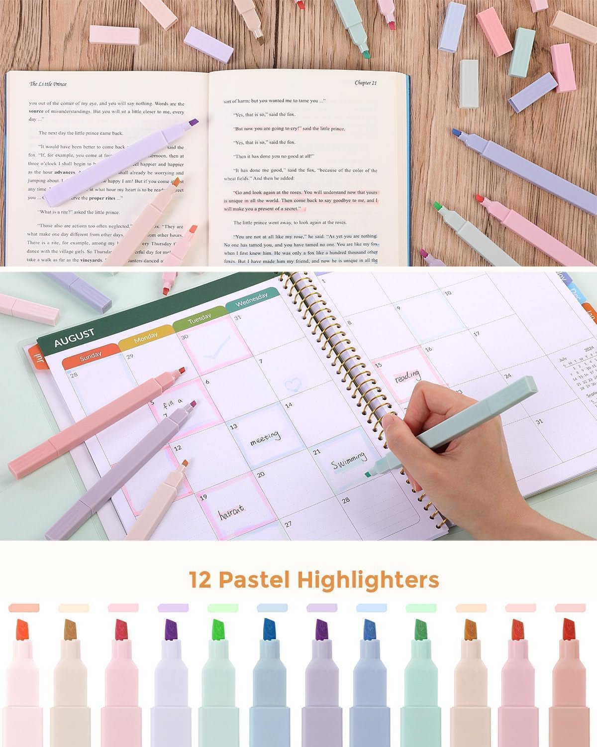 Sakerplus Cute Pink School Supplies Set