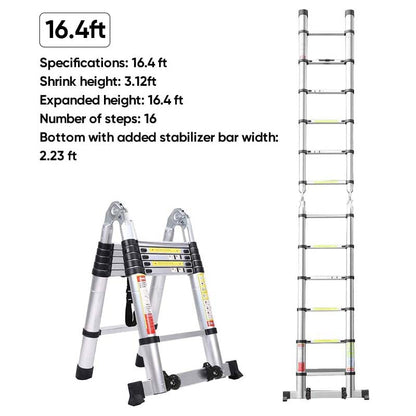 Sakerplus Portable Collapsible Extension Ladder