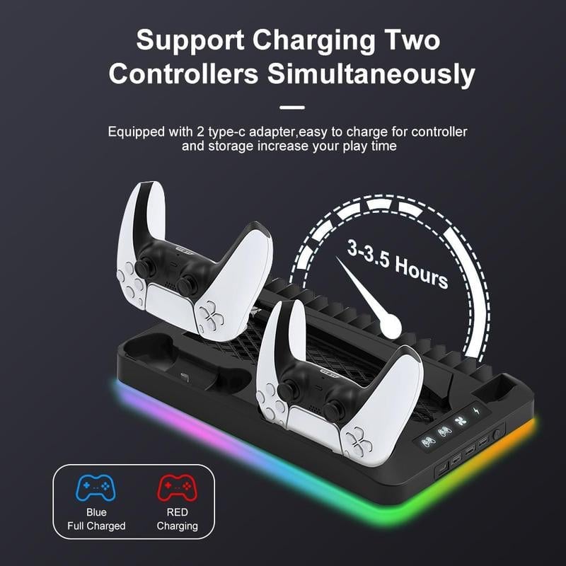 Base Cooling Bracket for Dual PS5 Controller