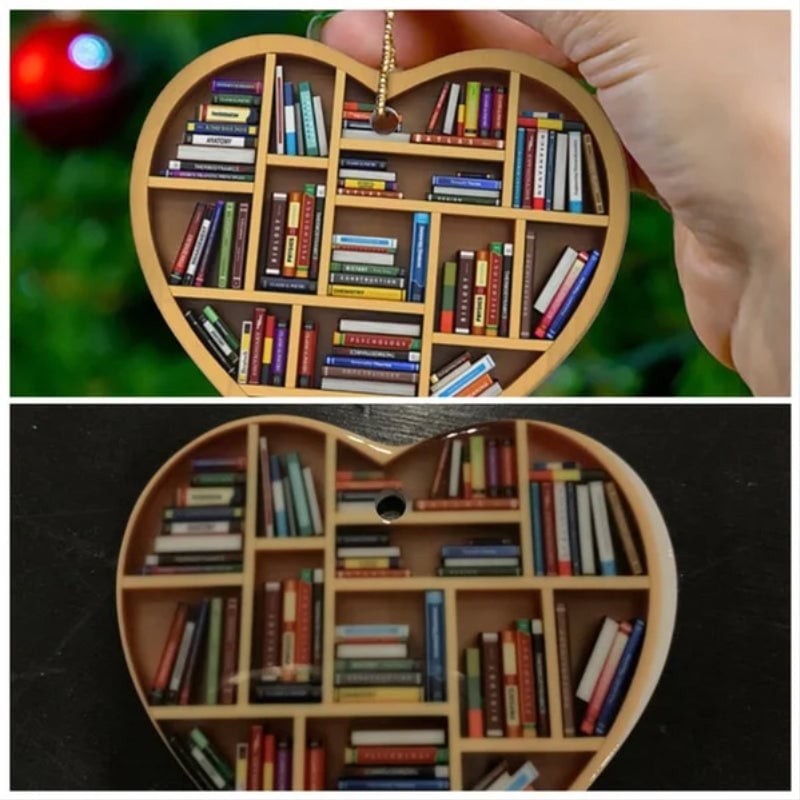 Book Lovers Heart Ornament