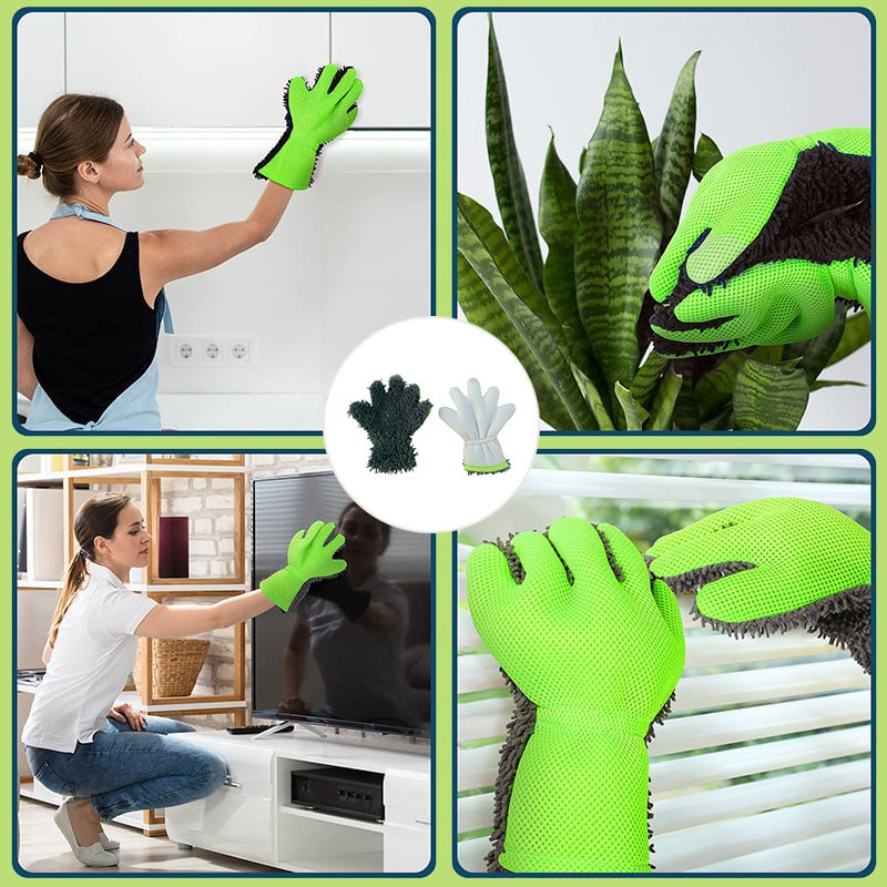 Double-sided five-finger car wash gloves