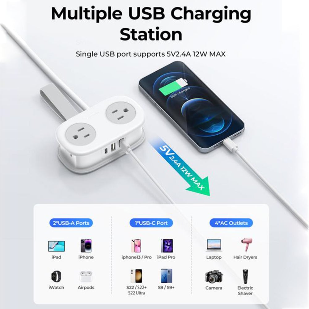 Sakerplus Compact Travel Power Strip
