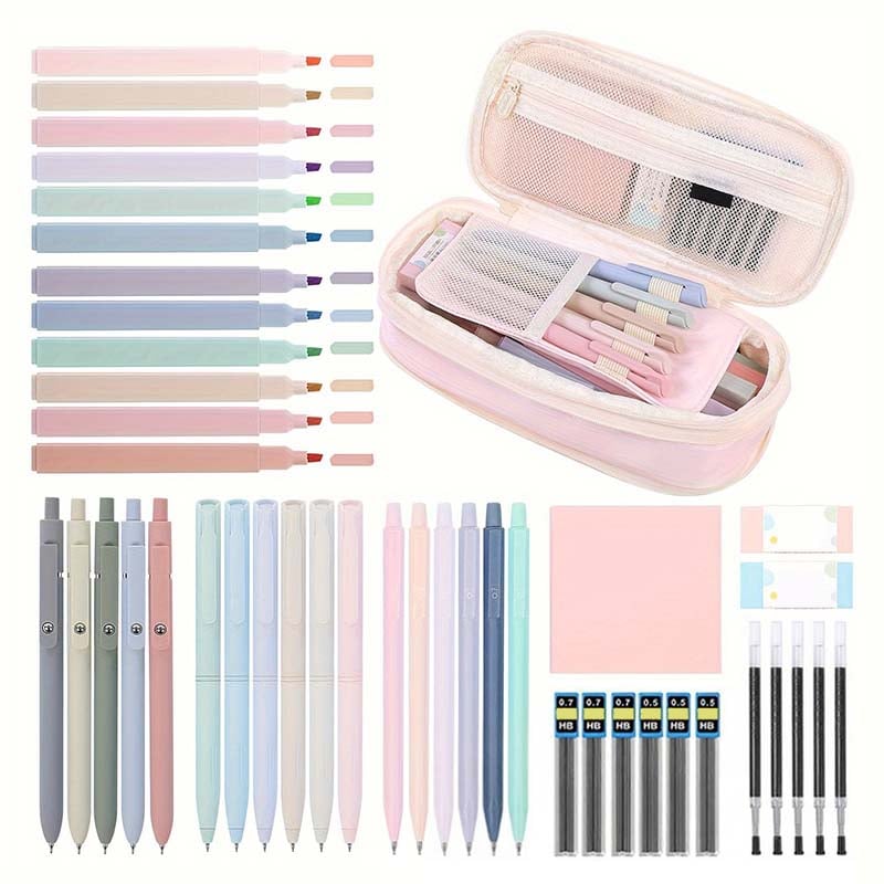 Sakerplus Cute Pink School Supplies Set