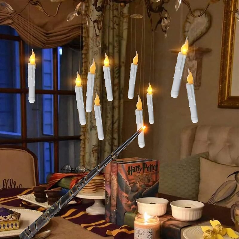 🪄🪄Fantasy Floating Candles with Wand Remote