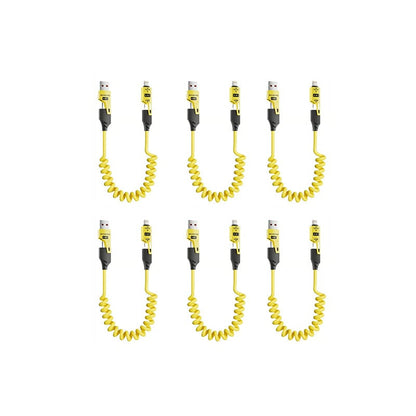 Spring retractable 4 in 1 65w fast charging data cable
