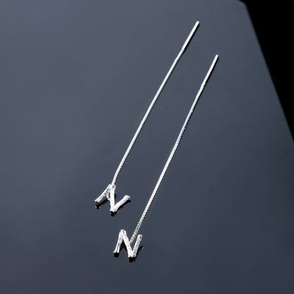 ✨Shiny Alphabet Earrings, 26 Letter Tassel Chain Drop Earrings for Girls, Personalized DIY