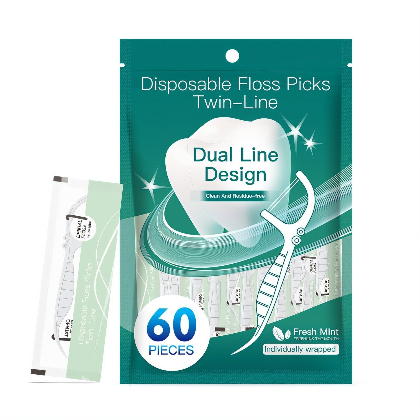 Disposable Floss Picks Twin-Line