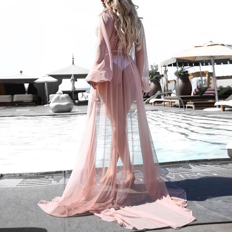 New Sexy Perspective Pure Color Beach Vacation Dress.AQ
