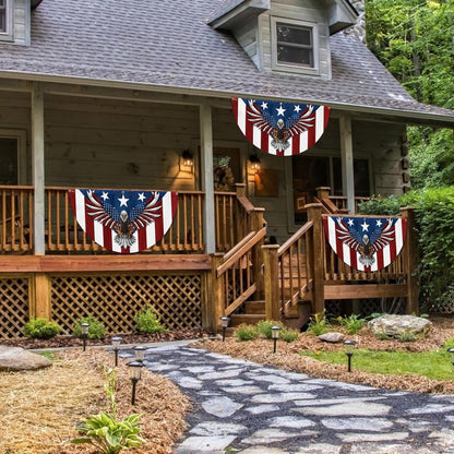 Memorial Day July 4th Flag Patriotic Eagle American Non-Pleated Fan Flag