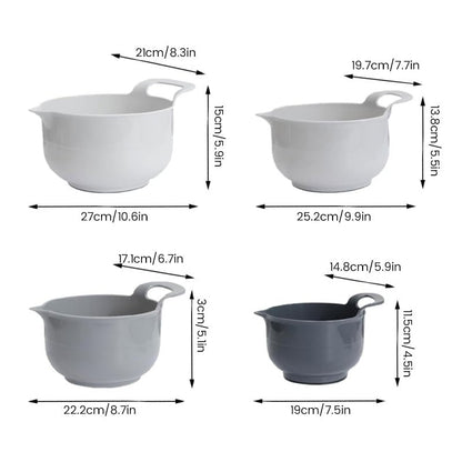 4 Piece Nesting Plastic Mixing Bowl Set