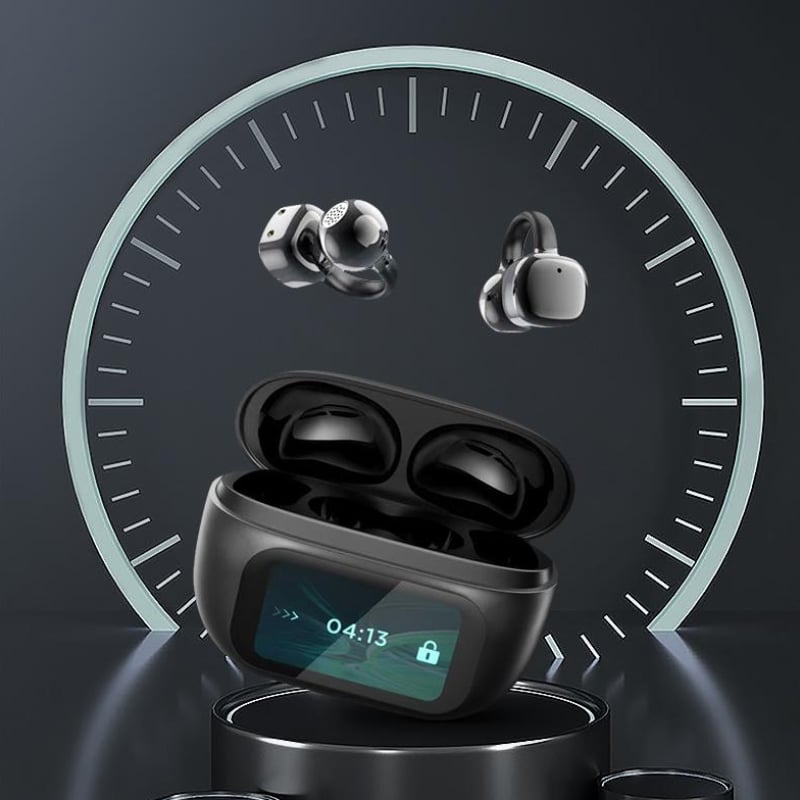 Auriculares inalámbricos con clip y pantalla táctil LCD a todo color