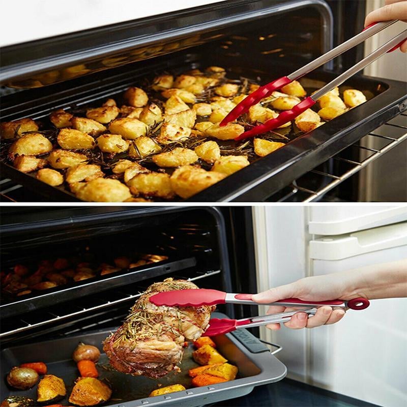 Stainless Steel Food Tongs with Silicone Tips