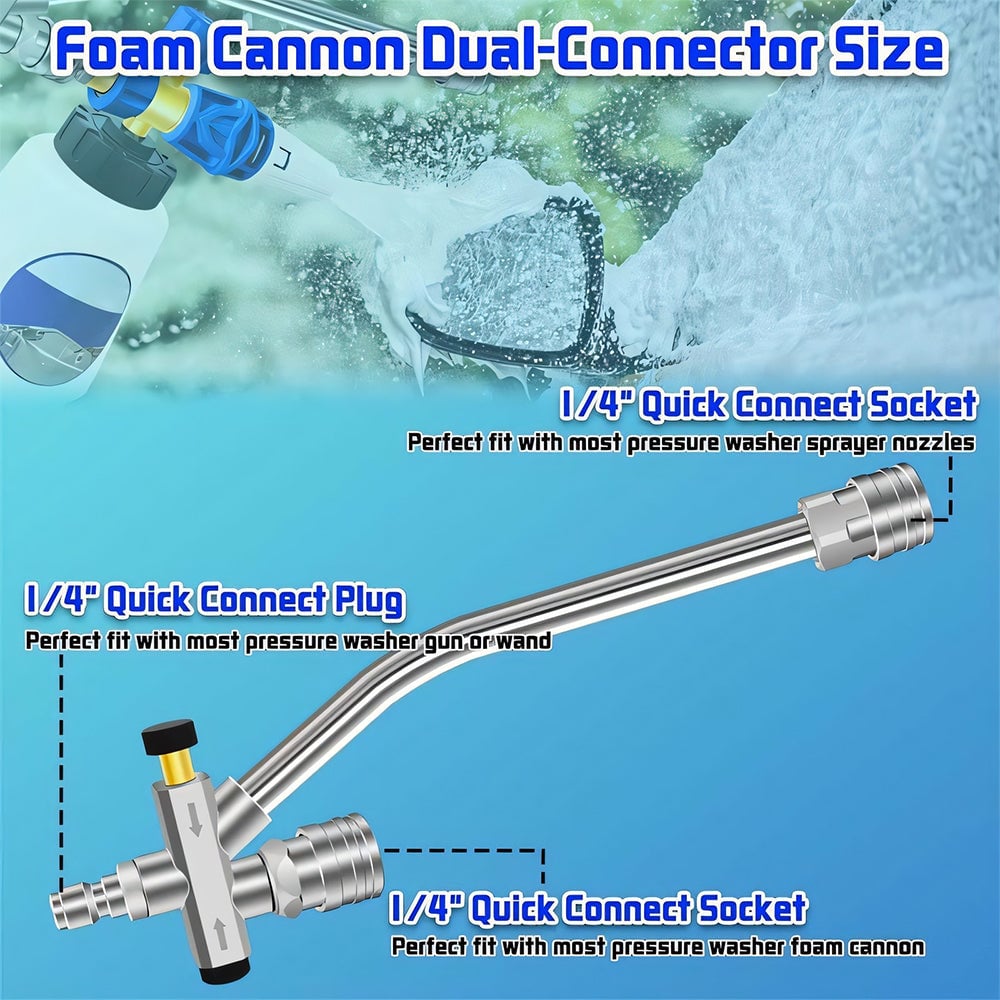 Enhance Your Car Washing Experience - Sakerplus Foam Cannon Dual Connector Accessory
