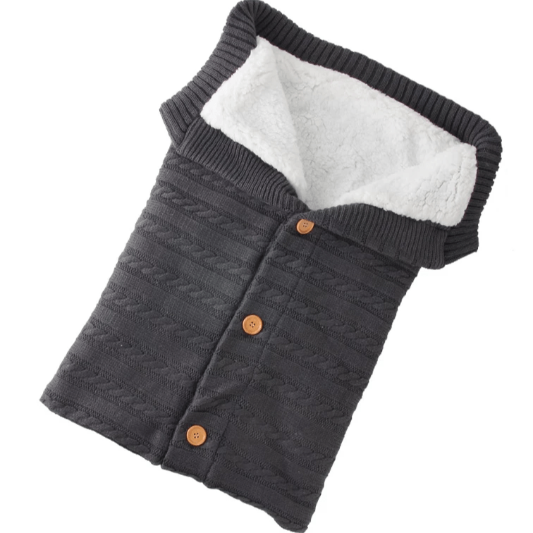 Baby knit button sleeping bag