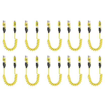 Spring retractable 4 in 1 65w fast charging data cable