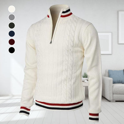 Color Block Turtleneck With Zip Closure