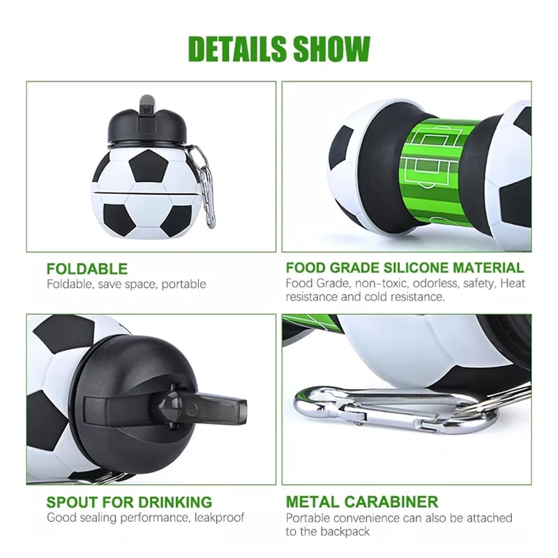 Foldable Football Ball Water Bottle