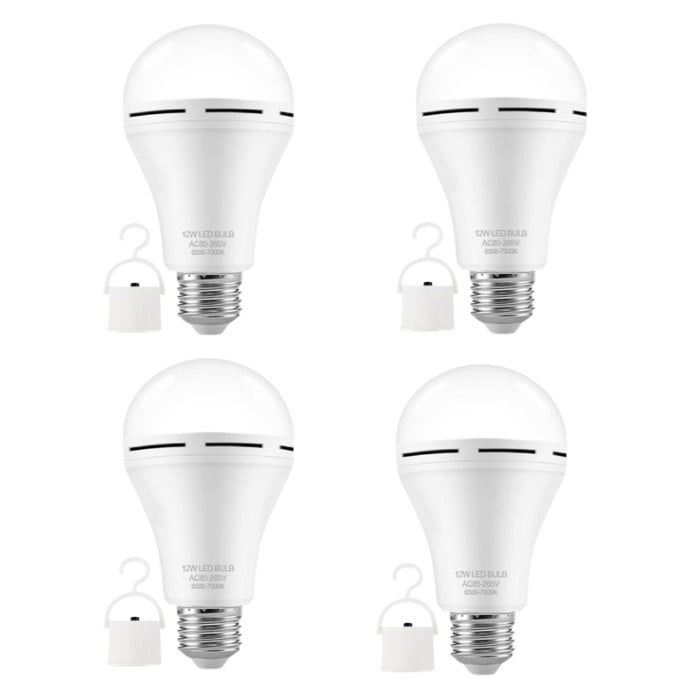 Emergency Rechargeable LED Light Bulbs 4pack