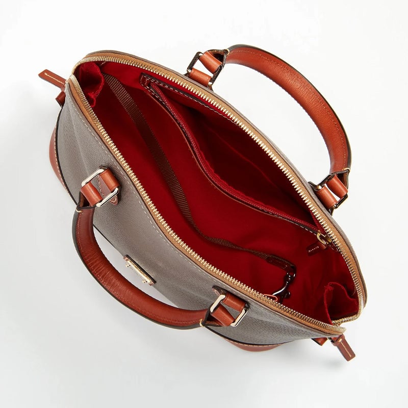 Pebble Leather Zip Zip Satchel