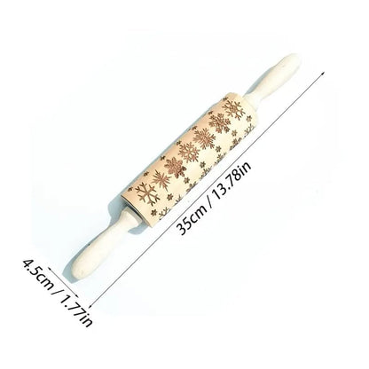 Carved beech wood rolling pin