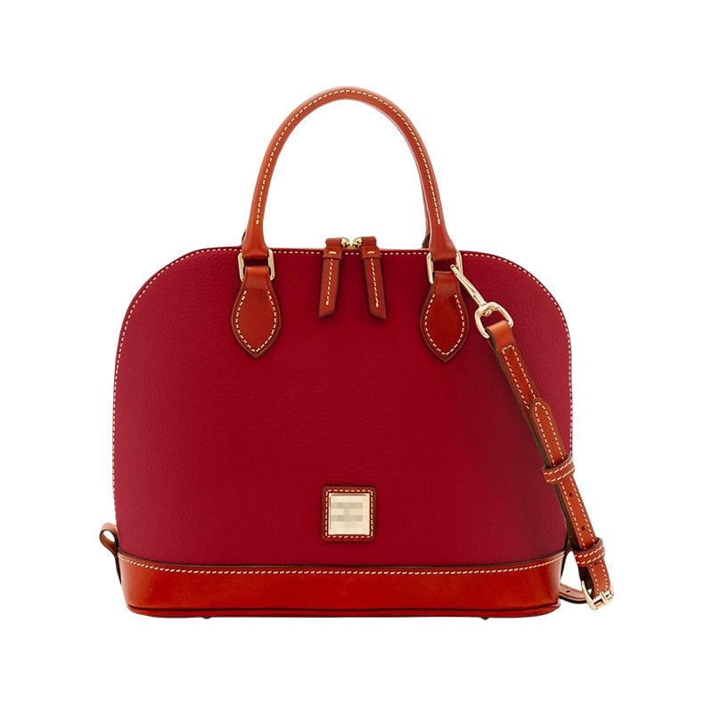 Pebble Leather Zip Zip Satchel