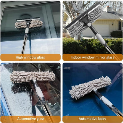 425 cm 2 in 1 Retractable Window Cleaning Brush & Scraper Set