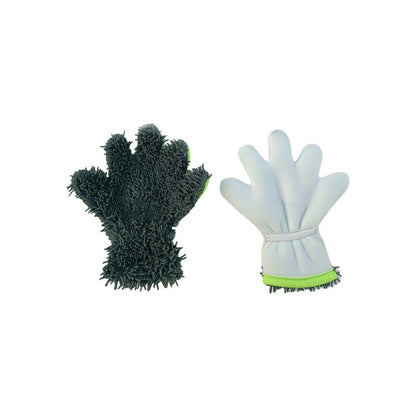 Double-sided five-finger car wash gloves