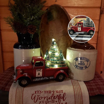 Red Farm Truck Christmas Decorations