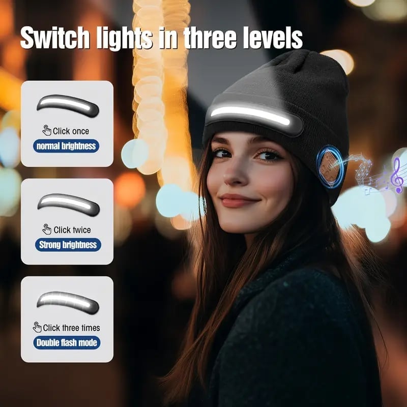 Smart Beanie with 3-Stage LED Lighting