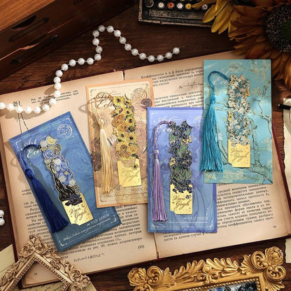 Retro oil painting hollow bookmark