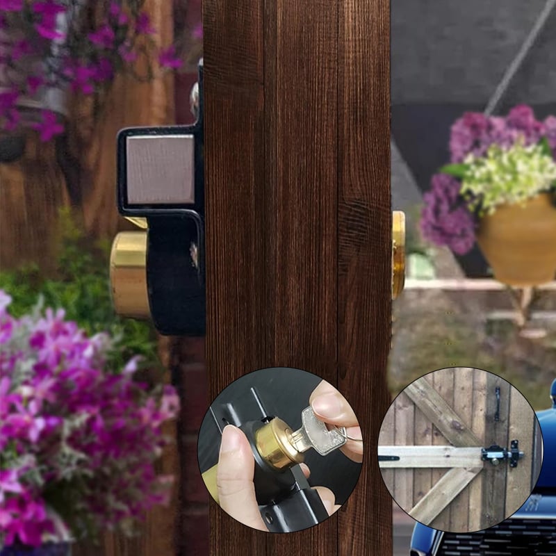 Garden gate spring crossbar lock